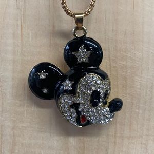 Betsey Johnson Mickey Mouse Rhinestone Necklace